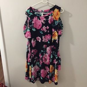 Cold shoulder floral dress